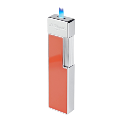 S.T. Dupont Briquet Twiggy laqué corail et chromé