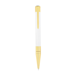 ST Dupont D Initial Stylo Bille blanc et doré