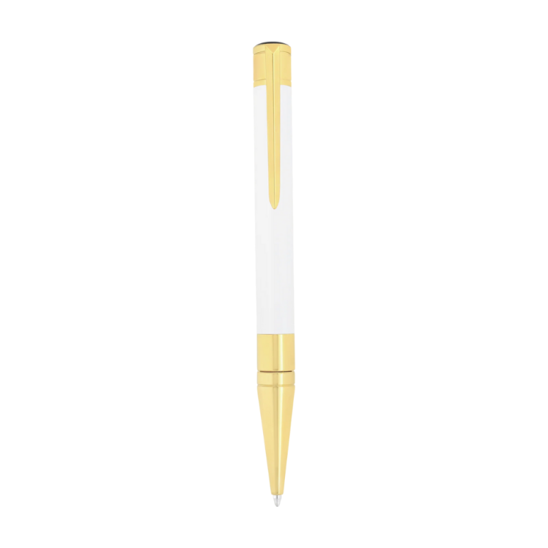 ST Dupont D Initial Stylo Bille blanc et doré ST Dupont D Initial Stylo Bille blanc et doré