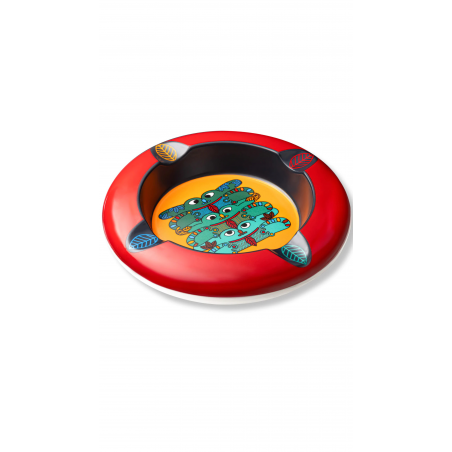 TOTEM Cendrier Maya Rouge "Grenouille guerisseuse"