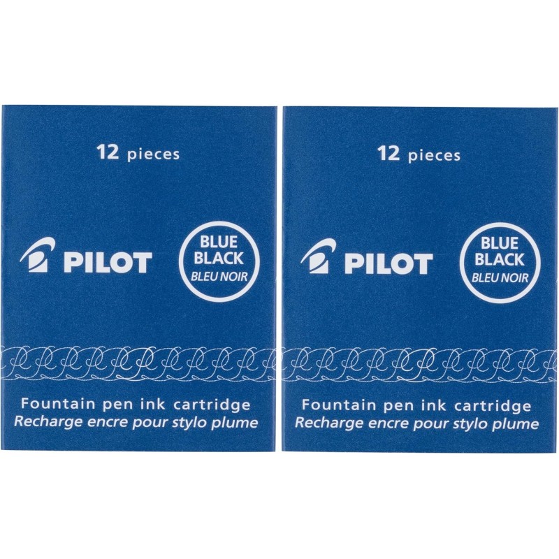 Pilot Namiki Lot de 24 cartouches d'encre Bleu noir /nuit Pilot Namiki Lot de 24 cartouches d'encre Bleu noir /nuit