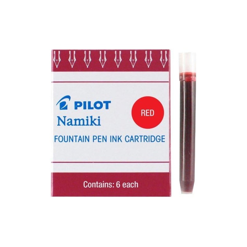 Pilot Namiki Lot de 6 cartouches d'encre Rouge Pilot Namiki Lot de 6 cartouches d'encre Rouge
